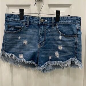 Free People Blue Denim Cut-Off Jean Shorts Size 28